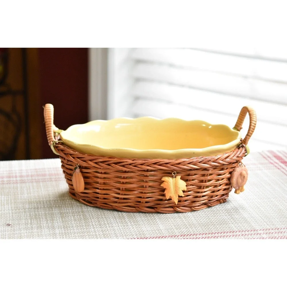 Harvest Nesting Baking Dish Set with‎ Wicker Baskets baking dish